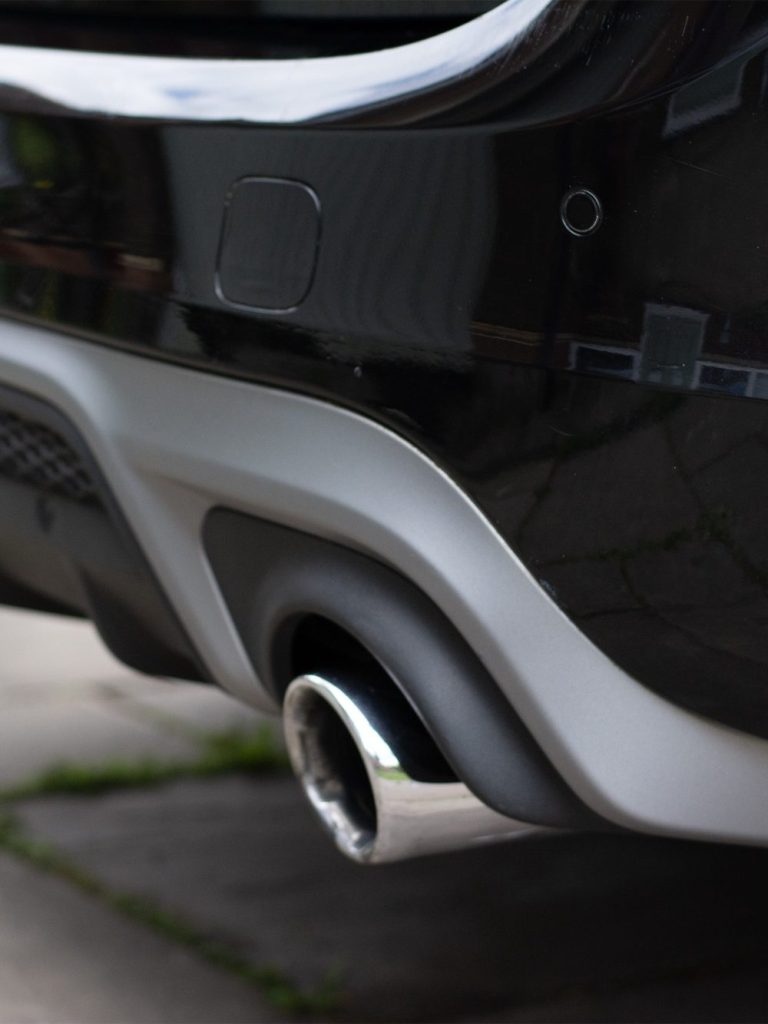 Volvo V60 rear exhaust view looking very clean after a complete detail and paint correction